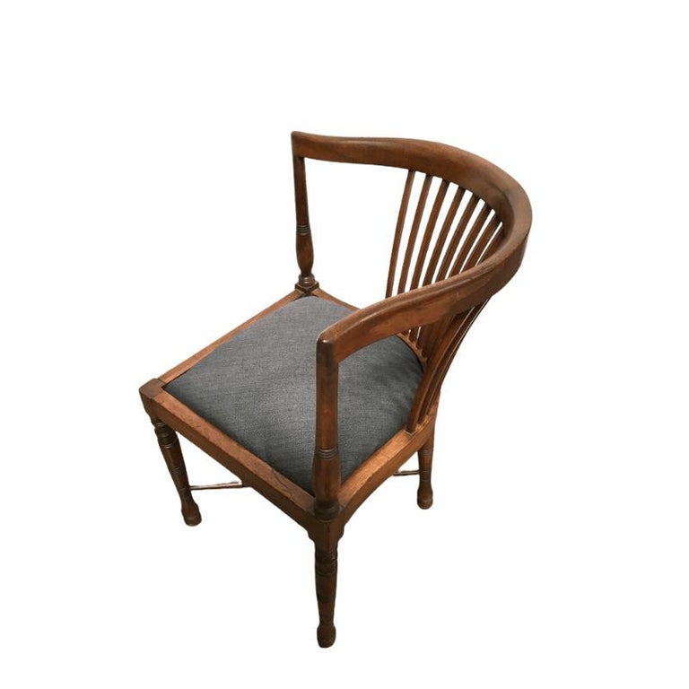 Jugendstil Maple Wood Corner Chair with Upholstered Seat by Adolf Loos, c. 1900