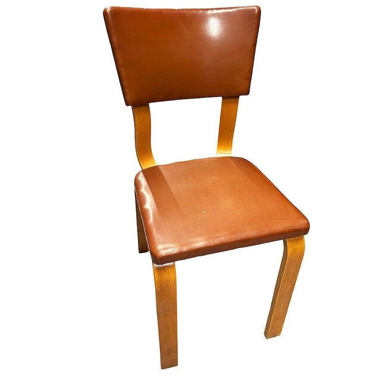 Pair of Mid-Century Modern Bentwood Side Chairs w/ Nailhead Back by Thonet