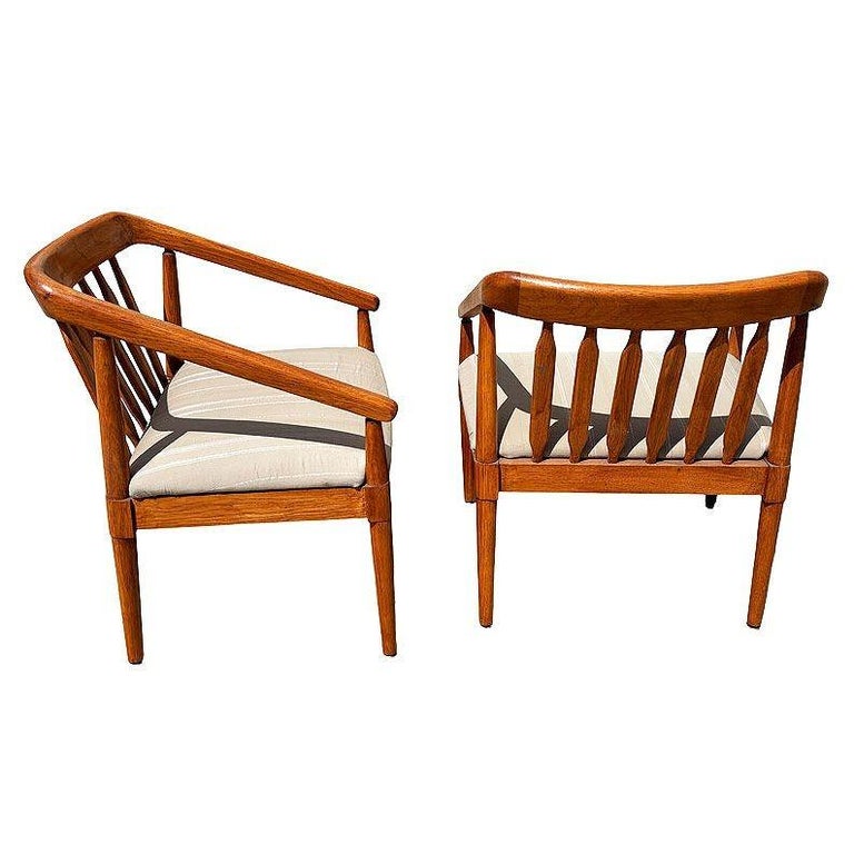Mid-century "Declaration" Oak Arm Chairs by Kipp Stewart for Drexel, Pair