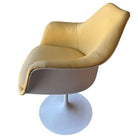 Eero Saarinen Yellow Leather Tulip Arm Chair Pedestal Collection by Knoll