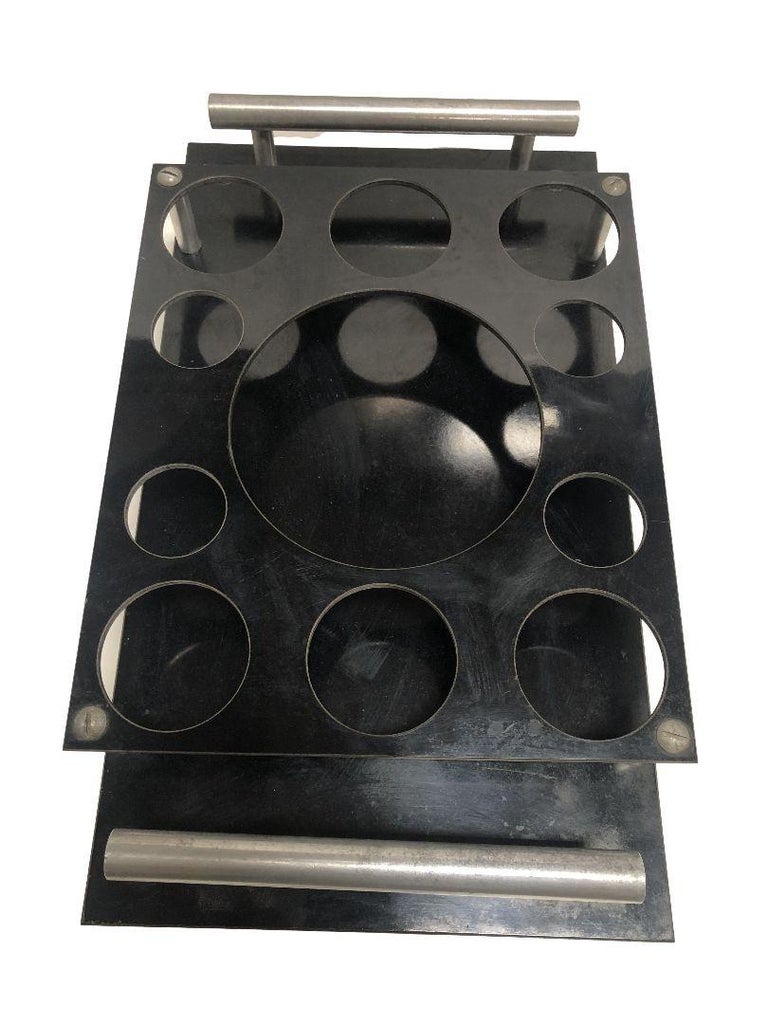 Aluminum and Bakelite Drink holder Tray by Aero-Art Los Angeles