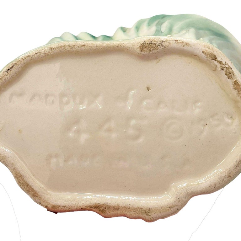 Mid-century Ceramic 445 Pink Flamingo Flower Tabletop Planter by Maddux
