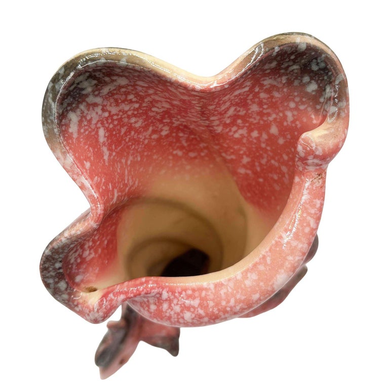 Ebb Tide Vase Fish & Shell Pink Speckled Ceramic Vase by Hull Pottery