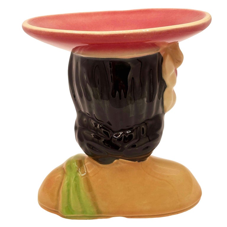 MCM Shawnee Pottery 896 Hawaiian Hula Girl Polynesian Pink Plant Bust Vase