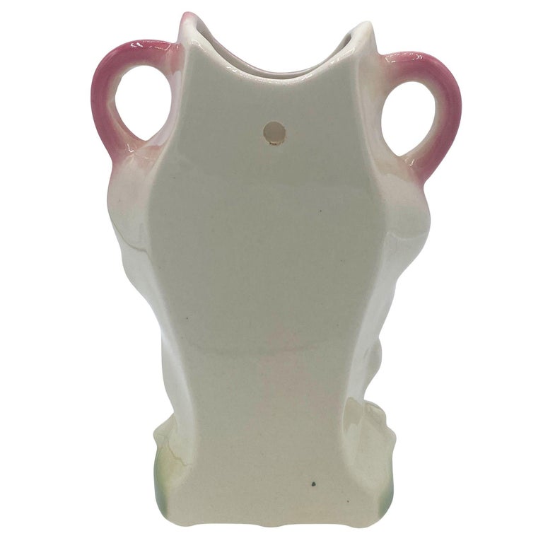 Rare Mid-century Ceramic California Pottery Tropical Flamingo Flower Wall Vase