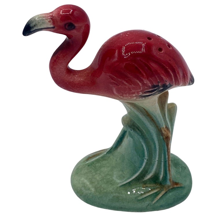 Mid-century Flying Flamingo Ceramic Salt & Pepper Shaker Set, Japan