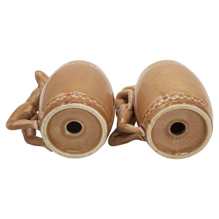 Strip Tease- Eye Appeal Ceramic Barware Salt & Pepper Shaker by Dorothy Kindell