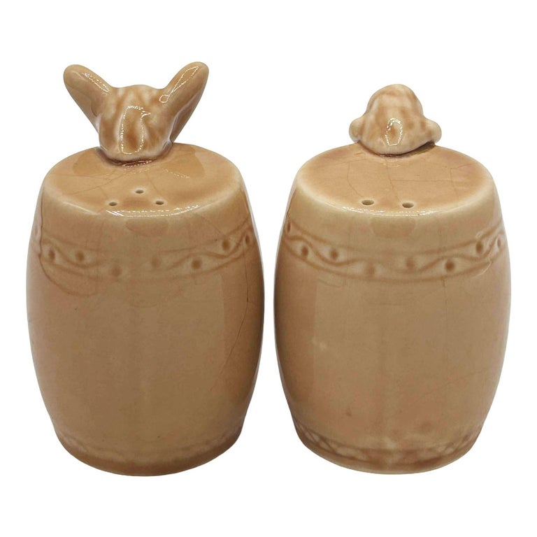 Strip Tease- Eye Appeal Ceramic Barware Salt & Pepper Shaker by Dorothy Kindel