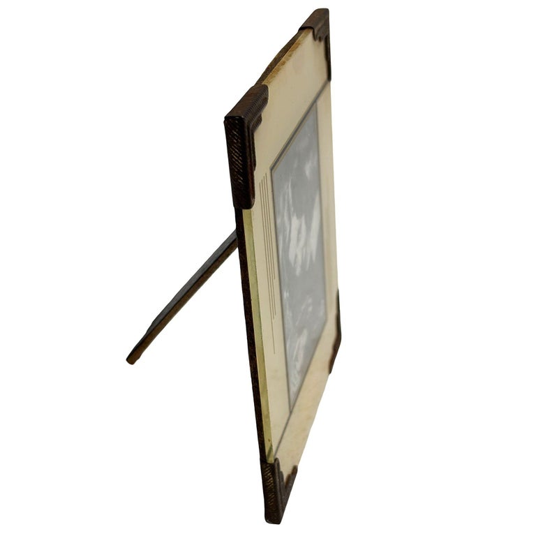 1920s Art Deco Reverse Painted Glass Picture Frame 4x6