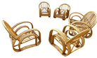 Restored 4-Strand Double Arch Speed Arms Rattan Sofa & Chairs Livingroom Set