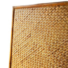 Mid-Century 9' Foot X 6' Foot Rattan and Woven Wicker Wall Divider w/ Wheels
