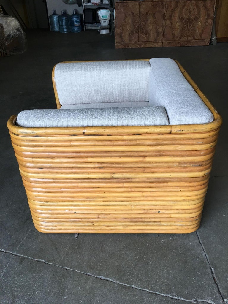 Restored Rare Full Stacked Rattan Lowboy Lounge Chair