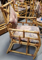 Restored Rattan Chippendale Style Dining Chairs with Diamond Back, Set of 7
