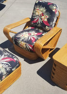 Restored Rattan 6 Strand Square Pretzel Lounge Chair Livingroom Set