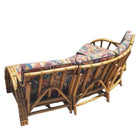 Restored Mid-century 3 Strand Rattan Spoke Half Moon Arm Corner Sectional Sofa