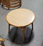 Restored Rattan Small Round Side Table