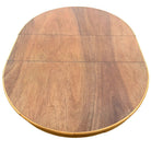 Restored Round Rattan & Mahogany Dining Table W/ Leaf