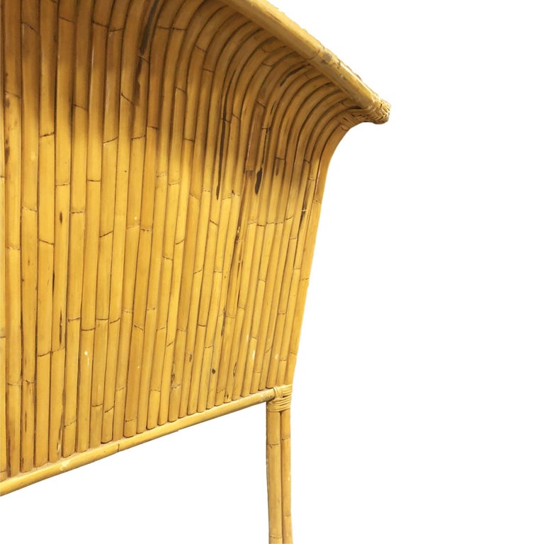 Restored Rattan Paul Frankl Fanback King Size Headboard