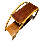Rattan & Mahogany Double Arch "Tropitan" 2-Tier Side Table by Ritts