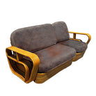 Restored Five-Strand Streamline Square Pretzel Rattan Sofa & Chair set