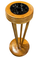 Restored Rattan and Mahogany Standing Ashtray