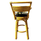 Restored 2-Strand Arch Base Rattan Bar Stools w/ Armrest, Set of 3