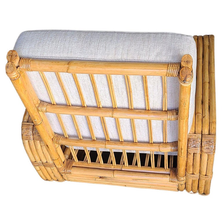 Original Historic Hand Made 4- Strand Square Pretzel Rattan Lounge & Sofa Set