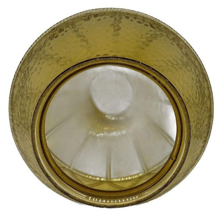 Modern Mediterranean Style Yellow Amber Glass Globe w/ 3 1/4 Fitter