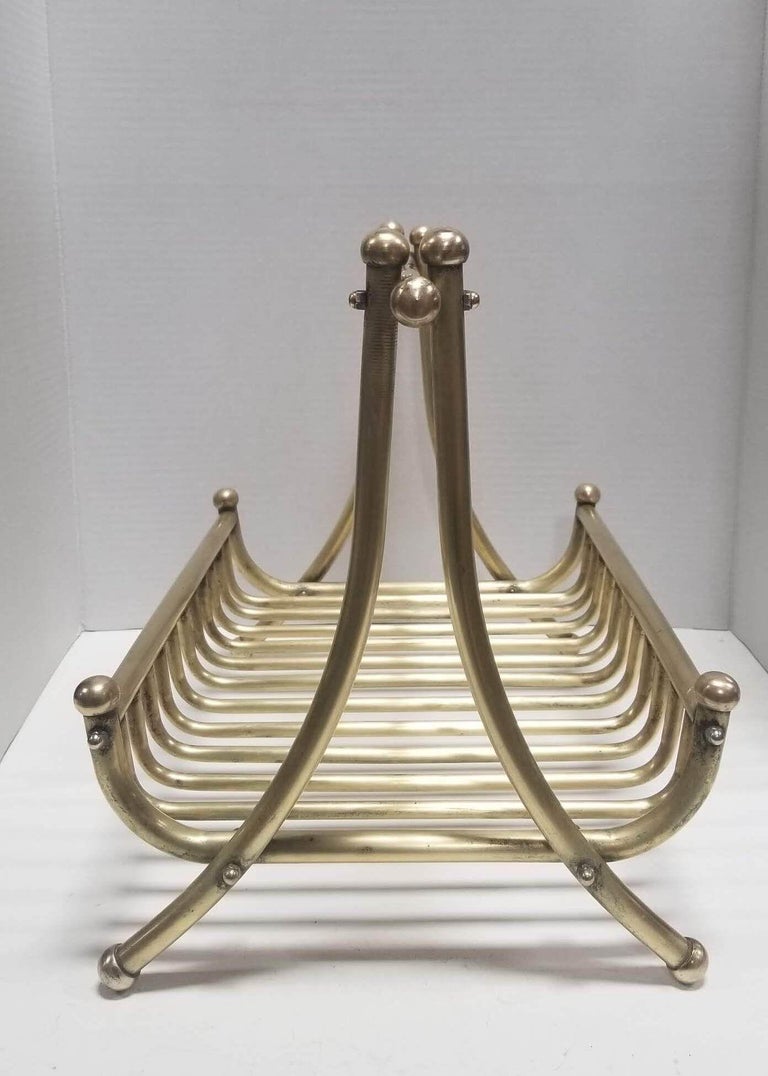 Turn of the Century Brass Newspaper Rack 1910s