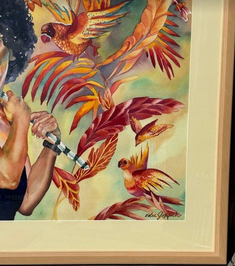 Original Watercolor on Paper Portrait Painting by Edee Joppich