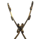Gold-tone Gilded Wrought Iron Hollywood Regency Cocktail Table w/ Glass Top