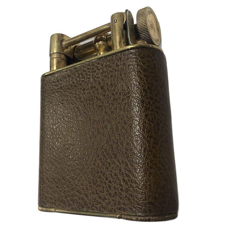 "The Classic Lighter" Brass& Leather Jumbo Tabletop Lighter