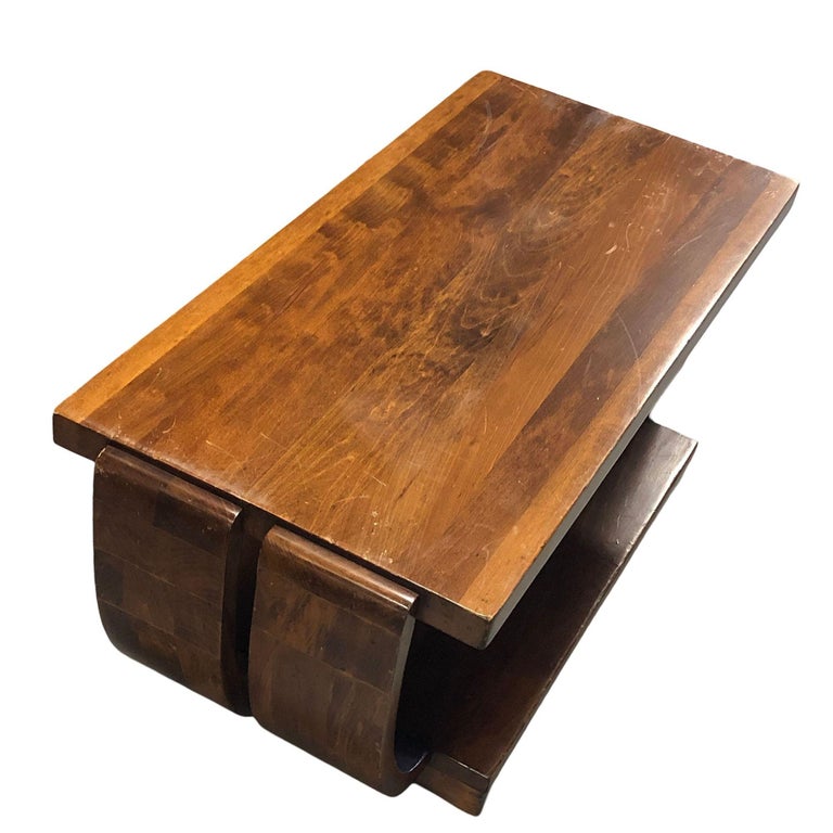 Geometric Art Deco Coffee Table by Gilbert Rohde for Brown Saltman