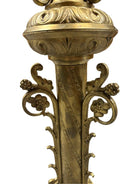 Hollywood Regency Neo-Gothic Scrolling Solid Brass Dragon Table Lamp