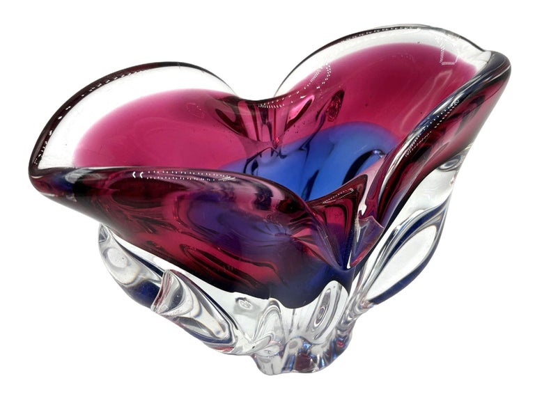 Mid-Century Art Glass Bowl Attributed to Josef Hospodka Czechoslovakia
