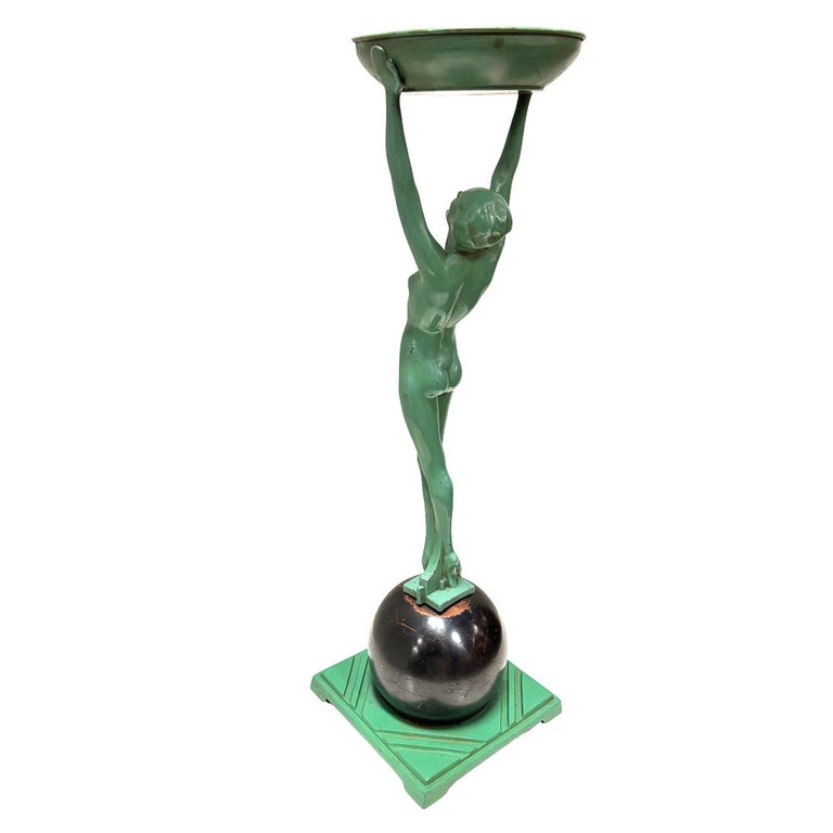 Frankart Standing Nude on Ball Art Deco Sculptural Smoke Stand Model T330