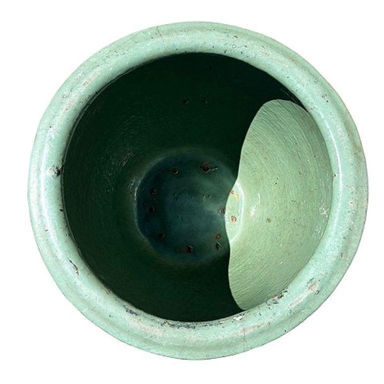 Antique Century Chinese Egg Art Pottery Holder Bird & Dragon Jardinière Planter