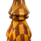Mid-Century Hand Turned Segmented Marquetry Inlay Mosaic Table Lamp w/ Shade