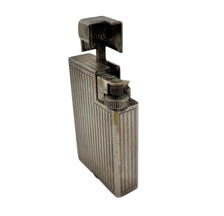 Swiss Art Deco Silver Plated " Handy" Pocket Lift Arm Lighter by Dunhill