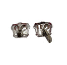 Vintage Sterling Silver Cufflinks w Mono Initials "SH" or "HS" with Faux Diam