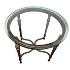 Louis XVI High Style Bronze Accent Table w/ Round Glass Top