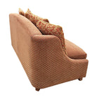 Modern Banquette Italian w/ Burgundy Olive Diamond Print Upholstery