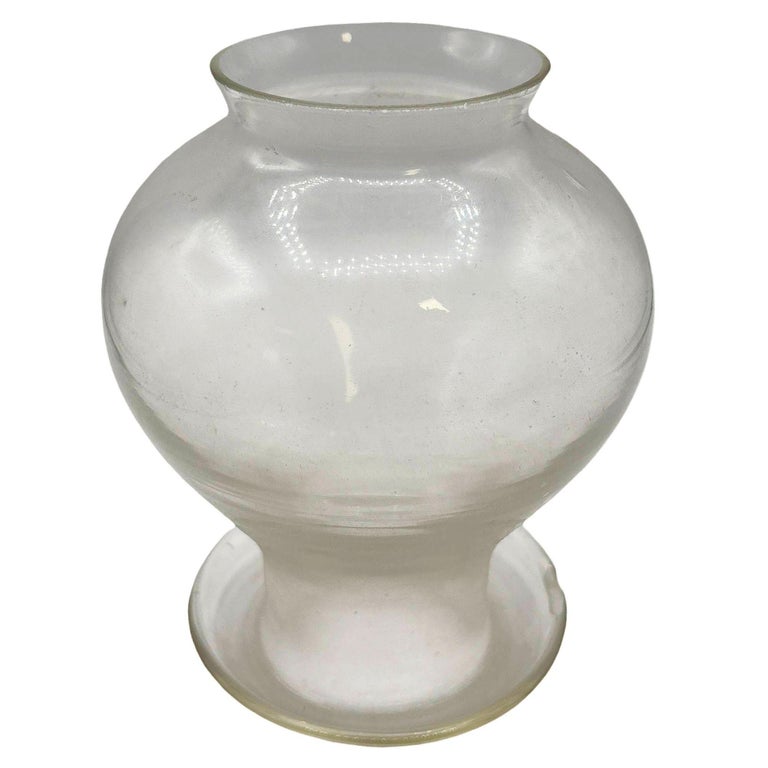 Victorian Clear Glass Oil Lamp Fluted Hurricane Shade