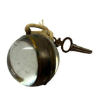 Late Victorian 1900 Gilt Brass & Crystal Glass Ball Pocket Watch w/ Key