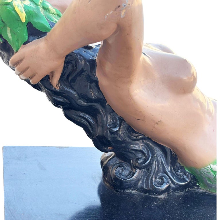 MCM Sculptural Nude Mermaid Biomorphic Cocktail Table w/ Pair of End Tables