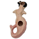 Mid-century Art Pottery Ceramic Wall Sculpture Brunette Mermaid
