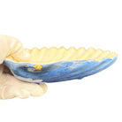 Large 8" Mid-century Rainbow Iridescent Ceramic Clam Shell Tropical Ashtray