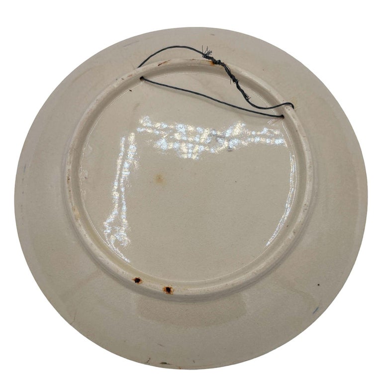 Mid-century Pottery Florida Beach Pink Flamingo Round Decrotive Wall Plate