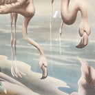 Mid Century White Flamingo Lithograph Print by Turner in Mirror Frame
