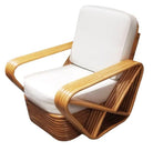 Restored MCM Rattan Five Strand Square Pretzel Sofa, Lounge Chair Livingroom Set